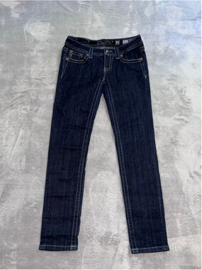 Miss Me Blue Skinny Jeans Size 28 MCBLING LOTUS FLOWER